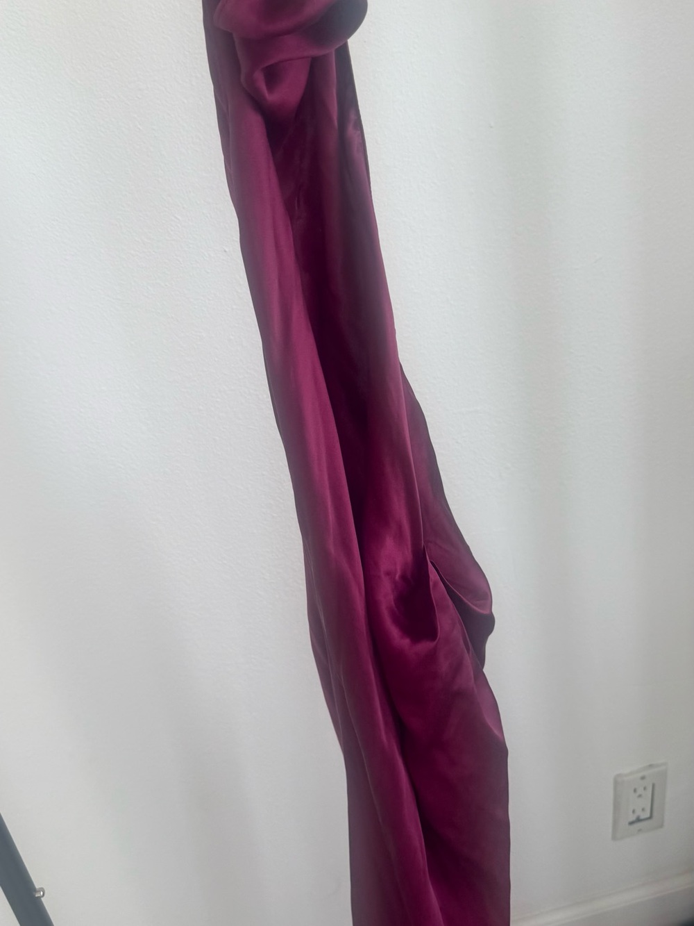 Women's Satin Bias-Cut Skirt in Deep Berry